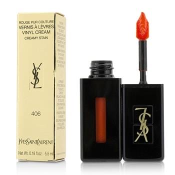 OJAM Online Shopping - Yves Saint Laurent Rouge Pur Couture Vernis A Levres Vinyl Cream Creamy Stain - # 406 Orange Electro 5.5ml/0.18oz Make Up