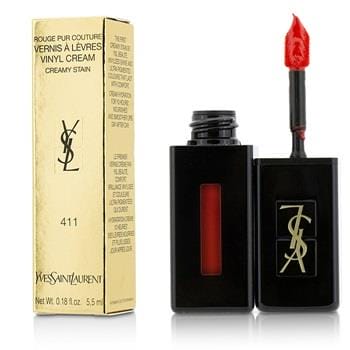 OJAM Online Shopping - Yves Saint Laurent Rouge Pur Couture Vernis A Levres Vinyl Cream Creamy Stain - # 411 Rhythm Red 5.5ml/0.18oz Make Up