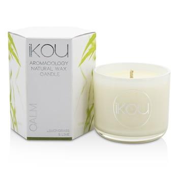 OJAM Online Shopping - iKOU Eco-Luxury Aromacology Natural Wax Candle Glass - Calm (Lemongrass & Lime) 85g Home Scent