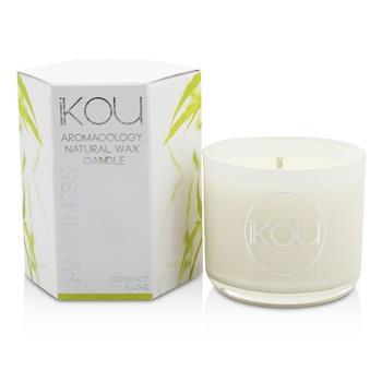 OJAM Online Shopping - iKOU Eco-Luxury Aromacology Natural Wax Candle Glass - Happiness (Coconut & Lime) 85g Home Scent