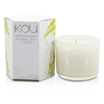 OJAM Online Shopping - iKOU Eco-Luxury Aromacology Natural Wax Candle Glass - Zen (Green Tea & Cherry Blossom) 85g Home Scent