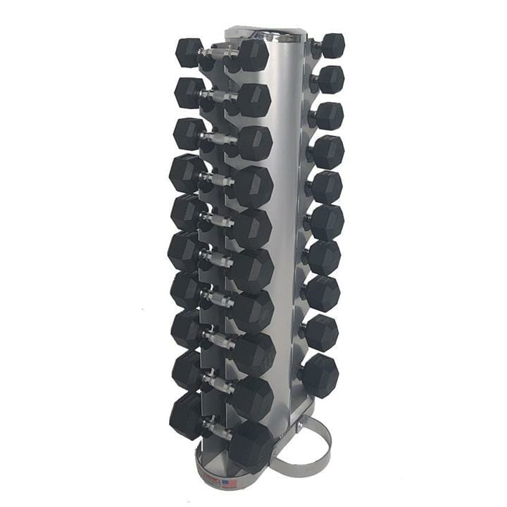 OJAM Gym and Fitness - Force USA 1-10kg Rubber Hexagonal Dumbbell Set w/ Rack