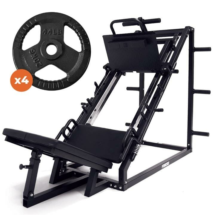 OJAM Gym and Fitness - Force USA 45 Degree Leg Press & Cast Iron Weight Plates Package