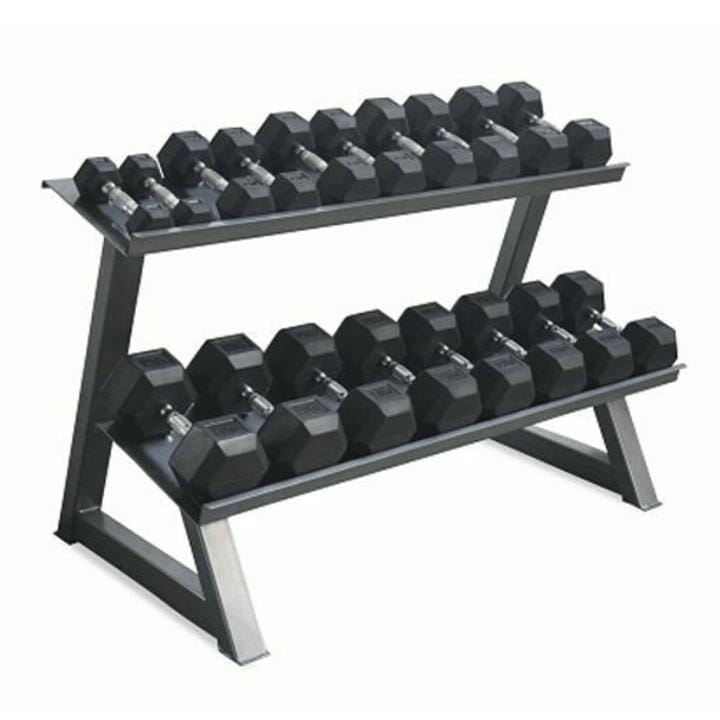 OJAM Gym and Fitness - Morgan Rubber Hex Dumbbell Rack - DLX