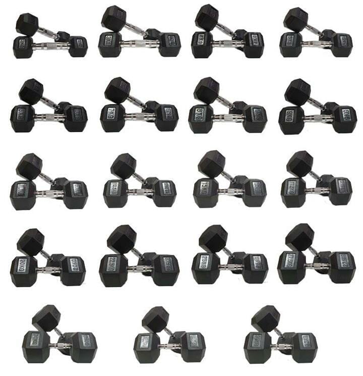 OJAM Gym and Fitness - Morgan Rubber Hex Dumbbells (Sold Individually)