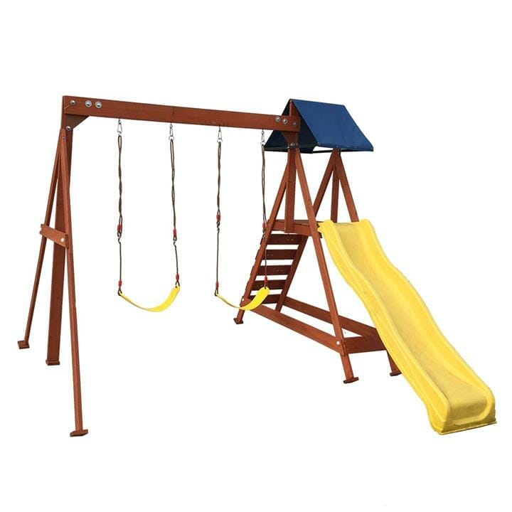 OJAM Gym and Fitness - WonderFit Kids Swing Set with Climbing Frame