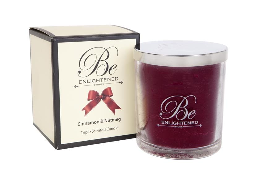 OJAM Online Shopping - Be Enlightened Triple Scented 80hr Candle Cinnamon & Nutmeg