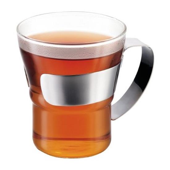 OJAM Online Shopping - Bodum Assam Tea Glass with steel handle 300ml Set Of 2