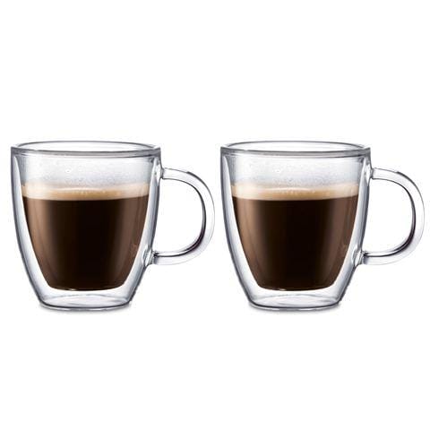 OJAM Online Shopping - Bodum Bistro Double Wall Glass Espresso Mug 150ml Set Of 2