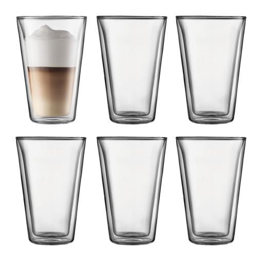 OJAM Online Shopping - Bodum Canteen 6 pcs glass, double wall, large, 0.4 l, 13.5 oz