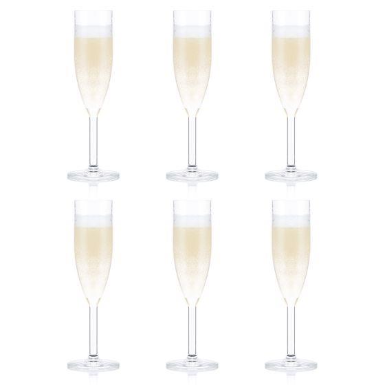 OJAM Online Shopping - Bodum Oktett Durable Acrylic Champagne Flute Set of 6