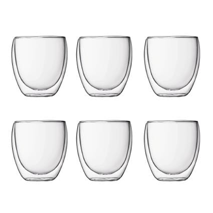 OJAM Online Shopping - Bodum Pavina Double Wall Glasses Set of 6 Small 80ml