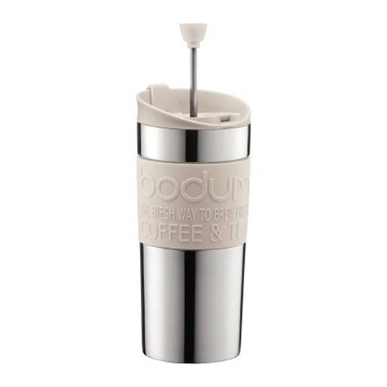 OJAM Online Shopping - Bodum Stainless Steel Travel Press Set 350ml Off White with extra lid
