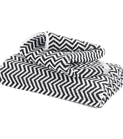 OJAM Online Shopping - L&M Home Black & White Herringbone Bath Towel 143x76cm