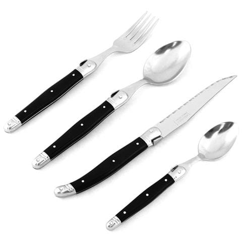 OJAM Online Shopping - Laguiole  Andre Verdier Debutant 24 piece Cutlery Set in wooden box Black