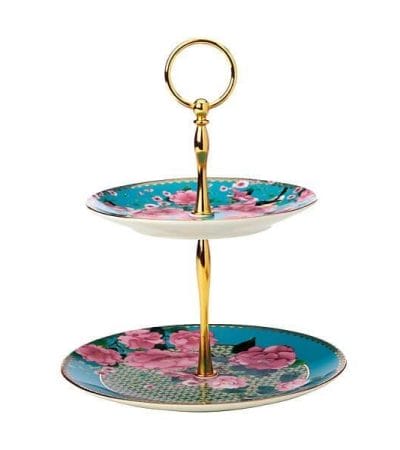 OJAM Online Shopping - Maxwell & Williams Silk Road 2 Tier Cake Stand Aqua Gift Boxed