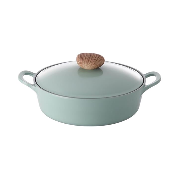 OJAM Online Shopping - Neoflam Retro 22cm Casserole 2.8L Green Demer Induction with Die-Casted Lid