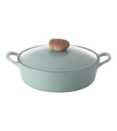 OJAM Online Shopping - Neoflam Retro 22cm Casserole 2.8L Green Demer Induction with Die-Casted Lid