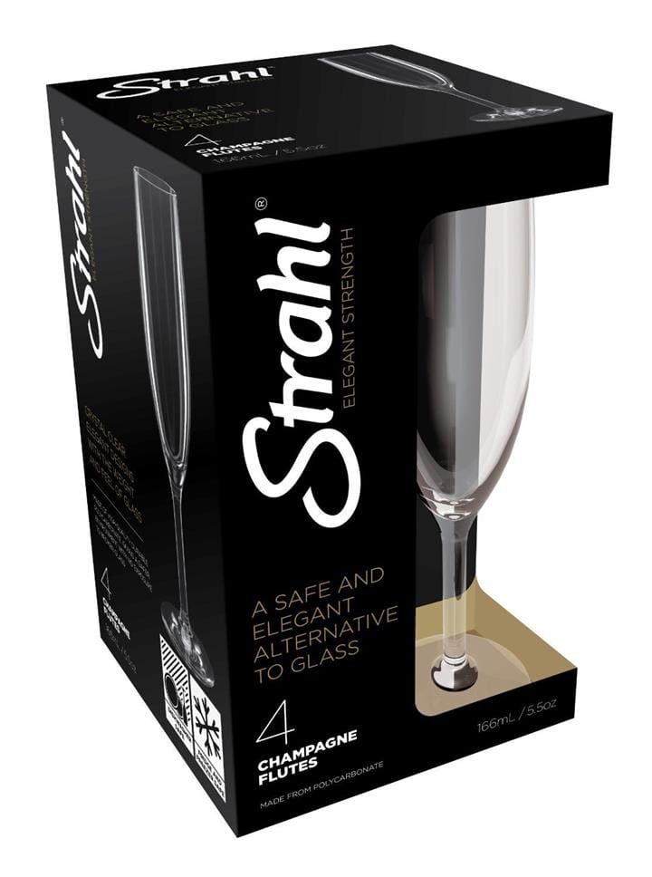 OJAM Online Shopping - Strahl Champagne Flute Set of 4, 166ml
