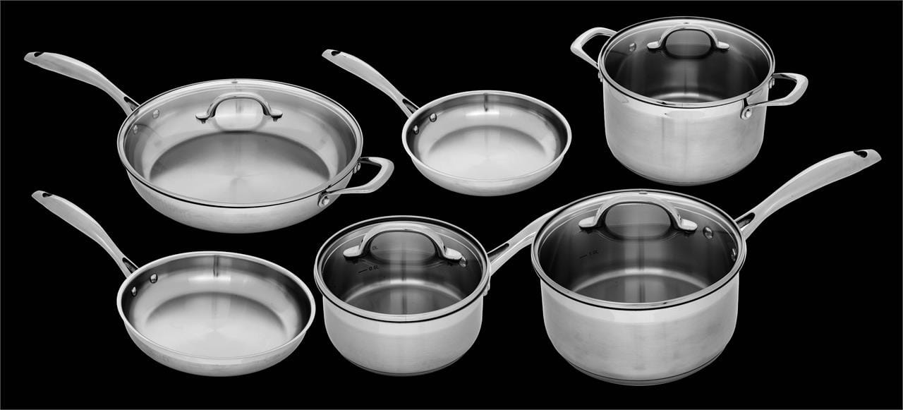 OJAM Online Shopping - Swiss Diamond Premium Steel 10 piece Cookware Set