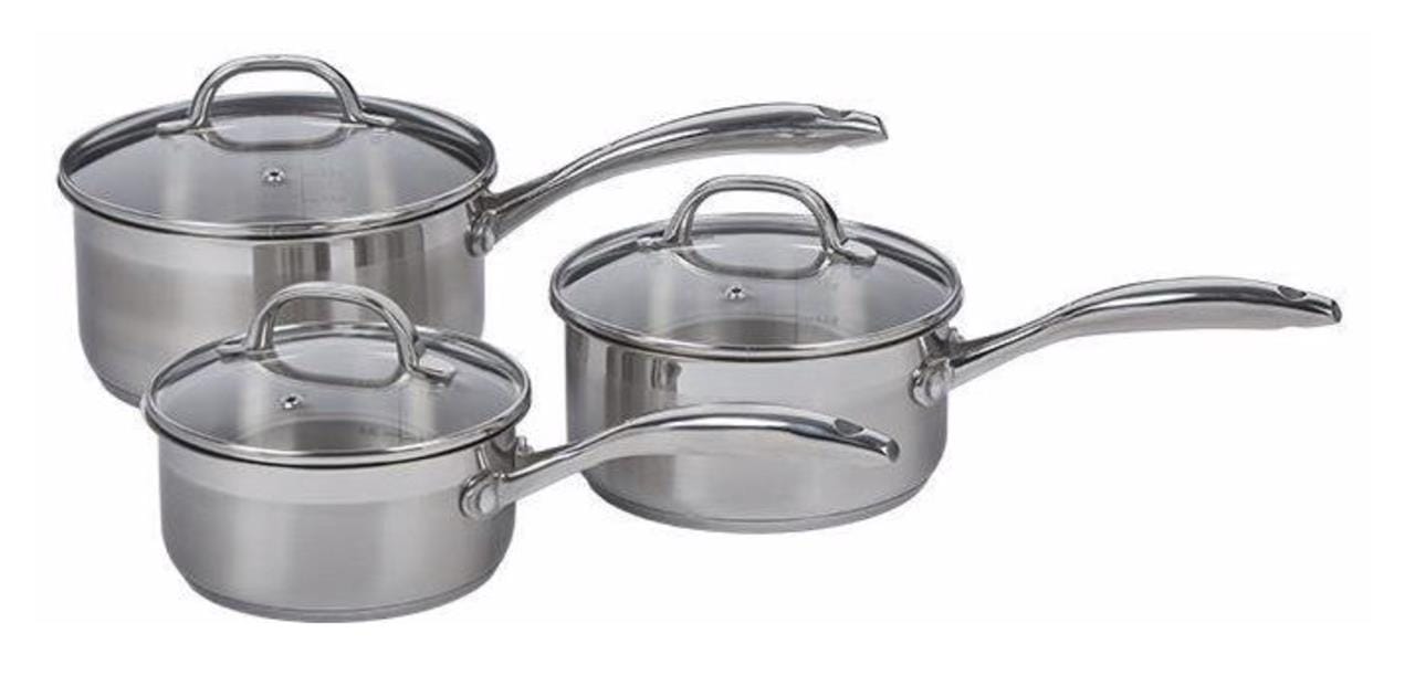 OJAM Online Shopping - Swiss Diamond Premium Steel Induction 3 piece Saucepan Set