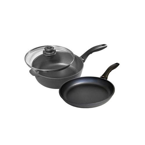 OJAM Online Shopping - Swiss Diamond XD 28cm Saute Pan with lid + 28cm x 4cm deep Frypan Twin Pack