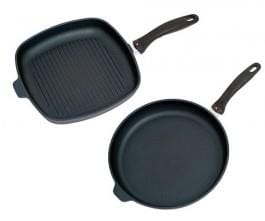 OJAM Online Shopping - Swiss Diamond XD 28cm Shallow Grill + 28cm x 4cm deep Frypan Twin Pack