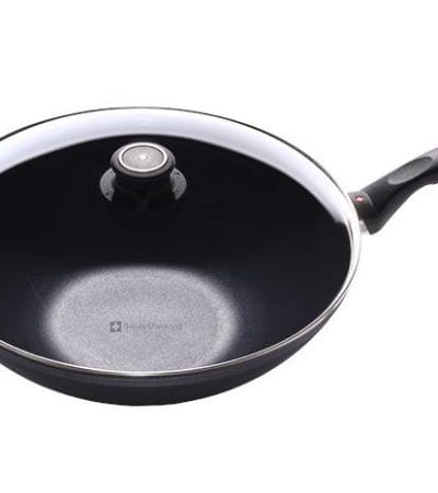 OJAM Online Shopping - Swiss Diamond XD 32cm 9.5cm deep Wok With Glass Vented Lid