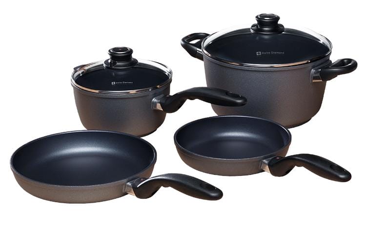 OJAM Online Shopping - Swiss Diamond  XD 6PC Set 20cm & 24cm Frying Pans 18cm Saucepan 24X10cm Casserole