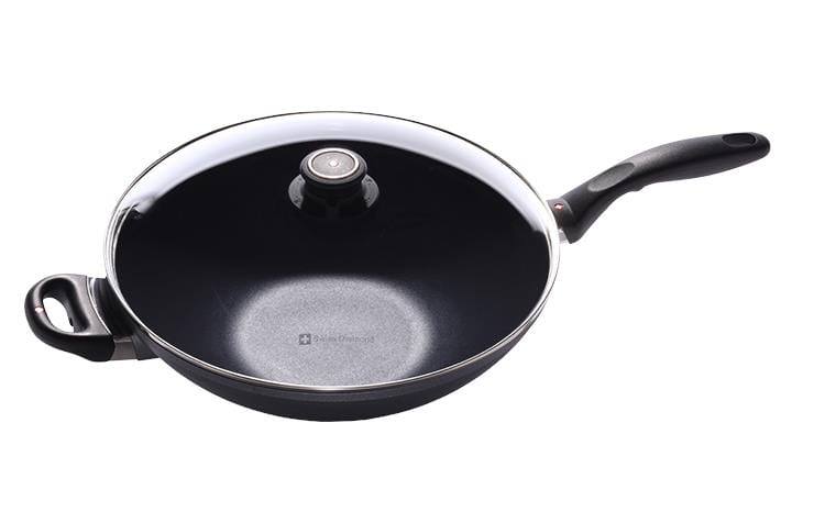 OJAM Online Shopping - Swiss Diamond XD Induction 32cm 9.5cm deep Wok With Glass Vented Lid 5.0l