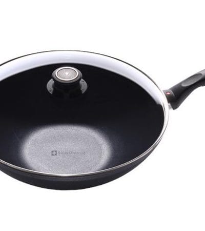 OJAM Online Shopping - Swiss Diamond XD Induction 32cm 9.5cm deep Wok With Glass Vented Lid 5.0l