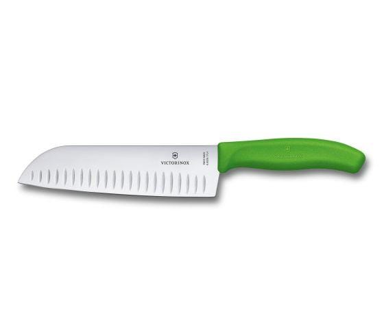OJAM Online Shopping - Victorinox Santoku Knife 17cm Fluted Wide Blade Classic Green Blister