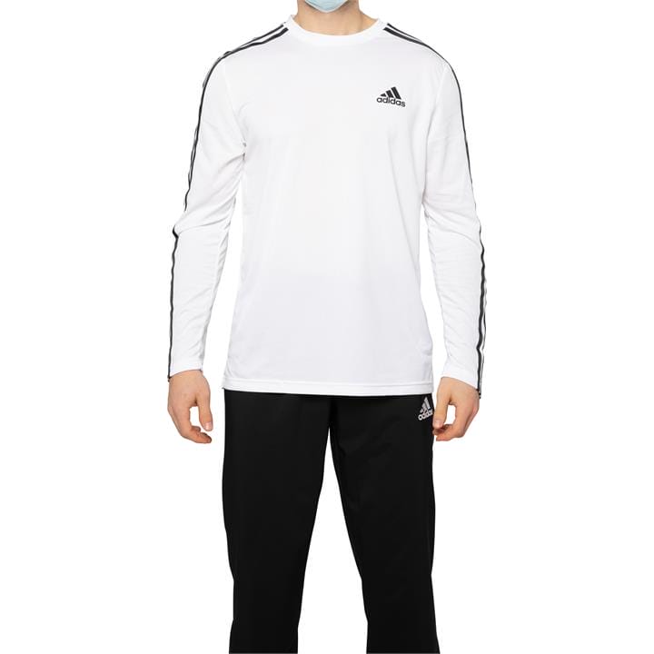 OJAM - Pivot - Adidas Aeroready Designed 2 Move 3-Stripes Long Sleeve  Size XS Mens