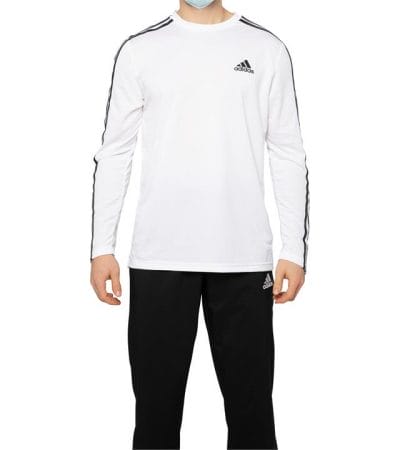 OJAM - Pivot - Adidas Aeroready Designed 2 Move 3-Stripes Long Sleeve  Size XS Mens