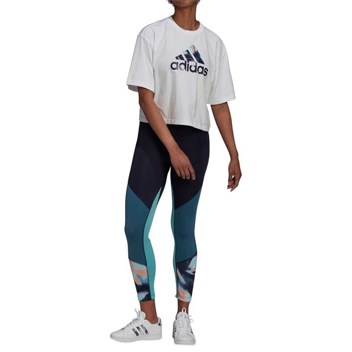 OJAM - Pivot - Adidas Feelbrilliant Aeroready You For You 7/8 Printed Sport Tights  Size XS Womens