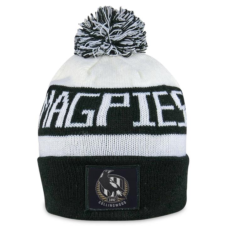 OJAM - Pivot - Burley Sekem Afl Collingwood Magpies Bar Beanie  Size OS Unisex