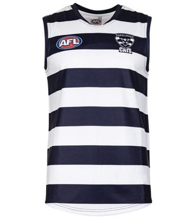 OJAM - Pivot - Burley Sekem Afl Geelong Cats Short Sleeve Replica Guernsey  Size S Mens