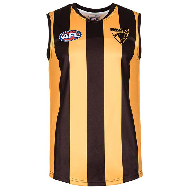 OJAM - Pivot - Burley Sekem Afl Hawthorn Hawks Short Sleeve Replica Guernsey  Size S Mens