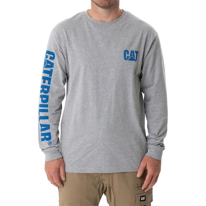 OJAM - Pivot - Caterpillar Trademark Banner Long Sleeve Tee  Size XS Mens