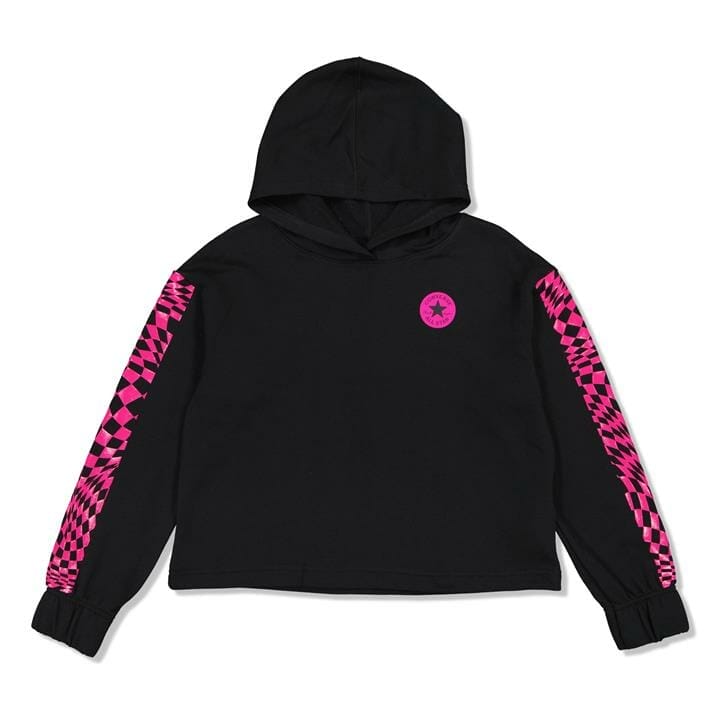 OJAM - Pivot - Converse Check Sleeve Cropped Hoodie  Size S Unisex