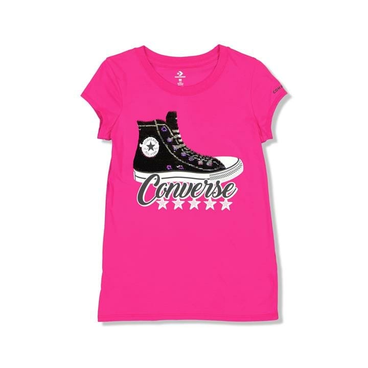 OJAM - Pivot - Converse Flip Sequin Chuck Taylor Tee  Size S Unisex