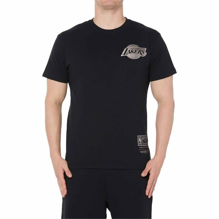 OJAM - Pivot - Mitchell & Ness Los Angeles Lakers Silver Logo Retro Repeat Nba T-Shirt  Size S Mens