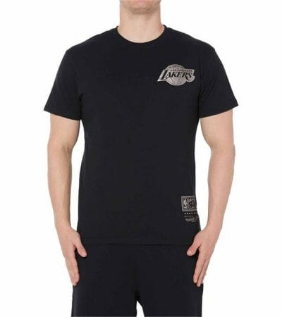 OJAM - Pivot - Mitchell & Ness Los Angeles Lakers Silver Logo Retro Repeat Nba T-Shirt  Size S Mens