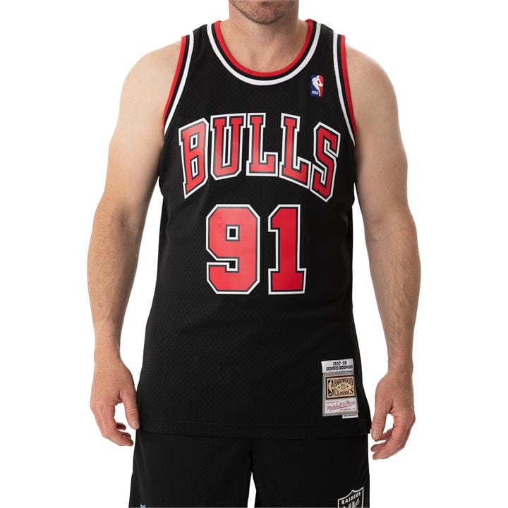 OJAM - Pivot - Mitchell & Ness Nba Swingman Jersey Rodman Blk  Size S Mens