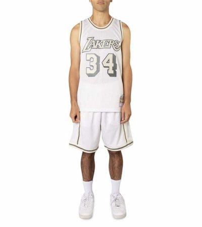 OJAM - Pivot - Mitchell & Ness Shaquille O'Neal Los Angeles Lakers Unbleached Swingman Jersey Size S Mens