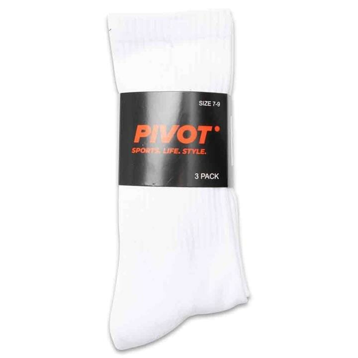 OJAM - Pivot - Pivot Socks Crew 3 Pack White  Size S Unisex