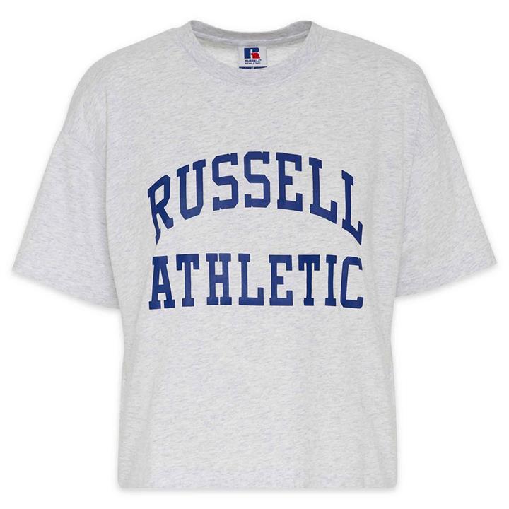 OJAM - Pivot - Russell Athletic Arch Logo Crop T-Shirt  Size 8 Womens