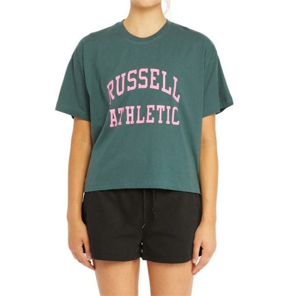 OJAM - Pivot - Russell Athletic Arch Logo Drop Shoulder Tee  Size 8 Womens