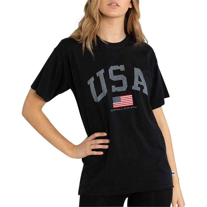 OJAM - Pivot - Russell Athletic Usa Boyfriend T-Shirt  Size 8 Womens